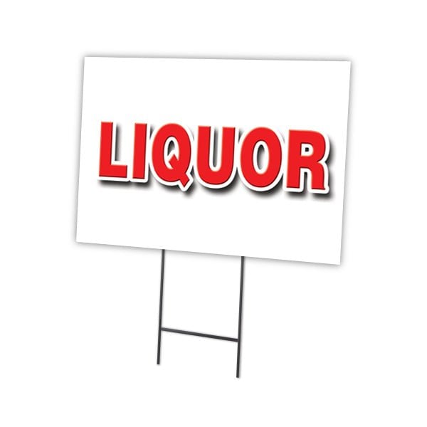 Signmission Liquor Yard Sign & Stake outdoor plastic coroplast window, C-1216-DS-Liquor C-1216-DS-Liquor - main